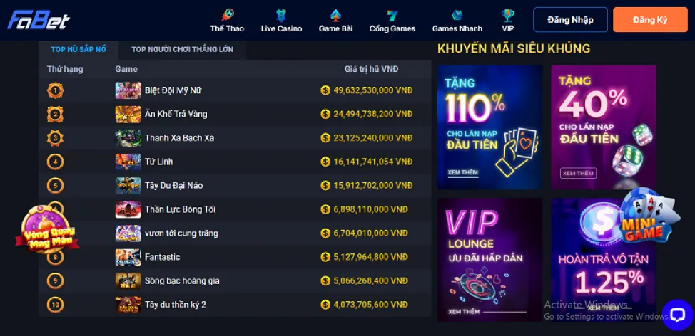 Các chương trình khuyến mãi và ưu đãi đặc biệt cho game slot tại tv88 no hu
